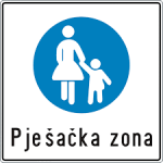 pjesacka zona - prometni znak